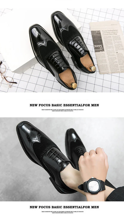 Trend Formal Brogues Social Office Shoes For Men Classic Casual Business Shoes Men High Quality Wedding Dress Shoes For Men