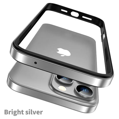 Titanium Metal Frame Bumper Shockproof Case for IPhone 17 Air 16 15 Pro Max Plus for Apple Solid Colour Protection Phone Cover