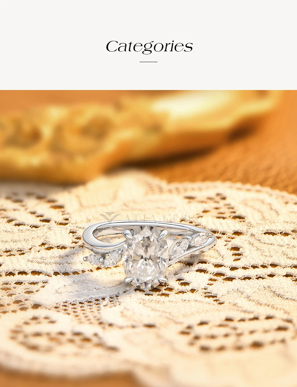 Oval Cut 2CT All Moissanite Rings For Women S925 Silver Marquise Side Stone Engagement Ring Elegant Bridal Jewelry Gift