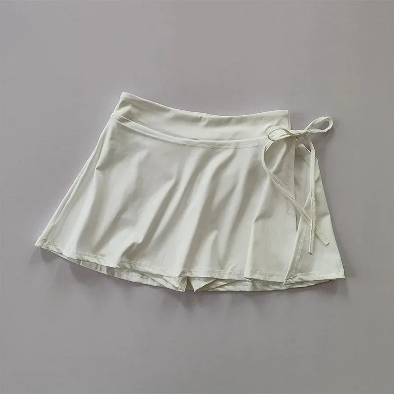 Pockets V High Waist Long skirts Woman Fitness Quick drying Running Outdoors Mini Skirts for Women