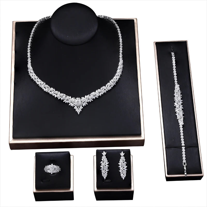 Luxury Bridal Jewelry Set Women's Exquisite Necklace Set Bridal Crown Ball Romantic Wedding Dress Accessories