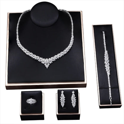 Luxury Bridal Jewelry Set Women's Exquisite Necklace Set Bridal Crown Ball Romantic Wedding Dress Accessories