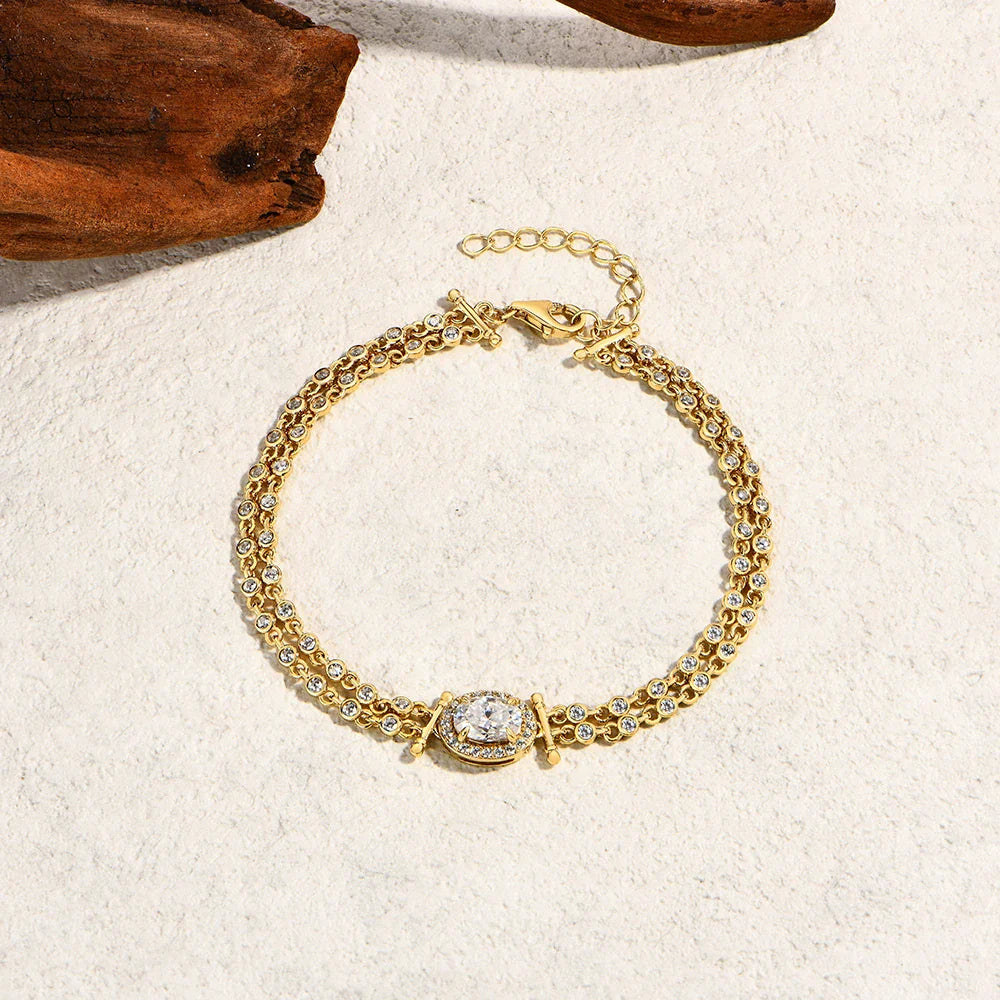 Oval Cut 1ct Moissanite Women’s Bracelets 925 Sterling Silver Adjustable Bracelet Top Quality Engagement Party Jewelry