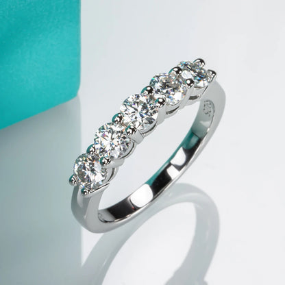 4mm D Color Moissanite Wedding Band Ring  925 Sterling Silver 18K Gold Plated Eternity Band Engagament Rings Wholesale
