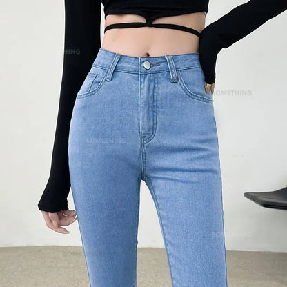 Skinny Jeans for Woman Super Stretch Blue Gray Denim Pants