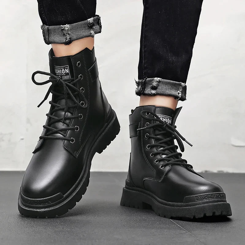 Men's high top casual boots four seasons new outdoor anti slip comfort workwear boots fashion versatile trendy boots men's shoes