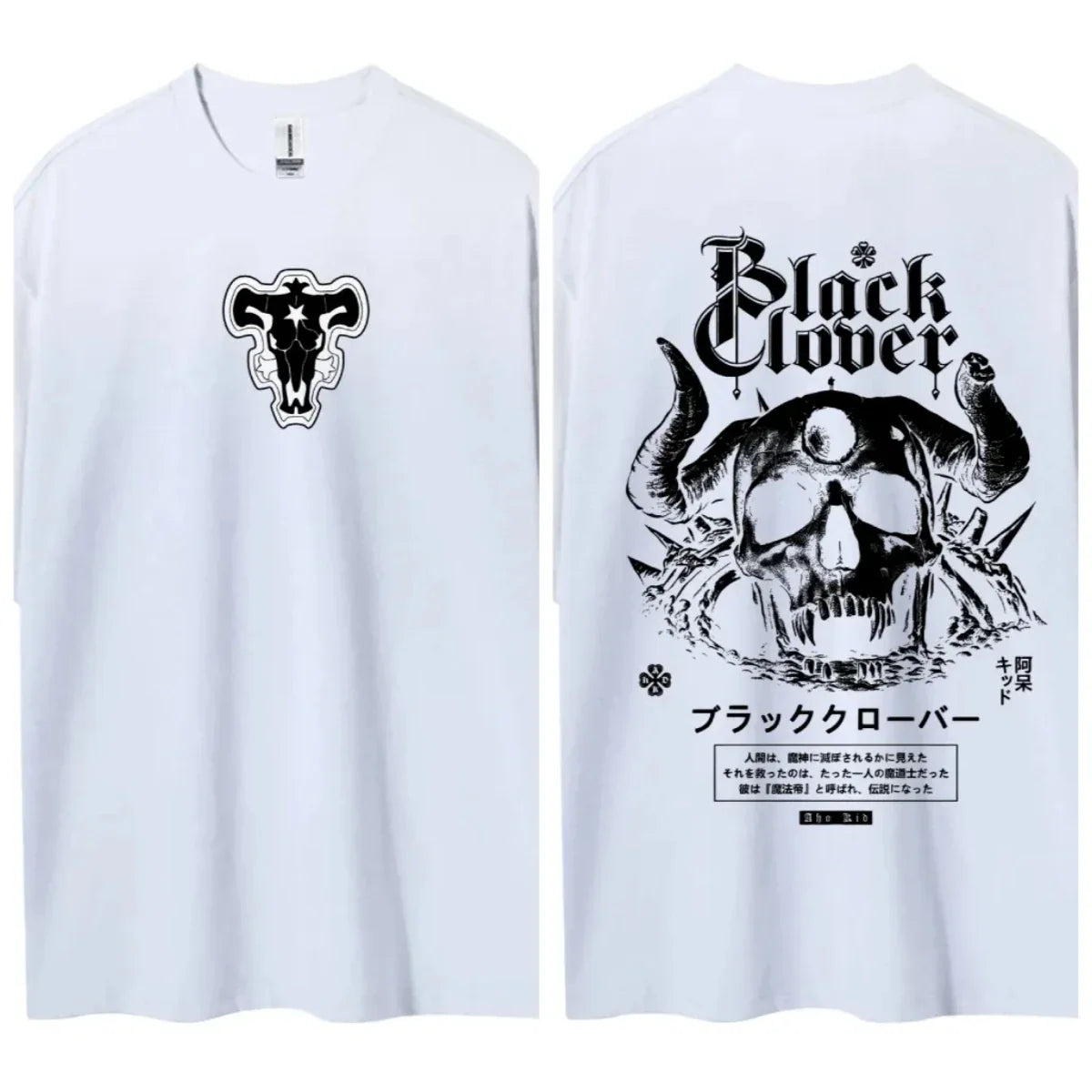 Black Clover T-shirt Men's Pure Cotton Casual  Round Neck T-shirt Short Sleeve Clothing Summer Sports Casual Short Sleeve Top
