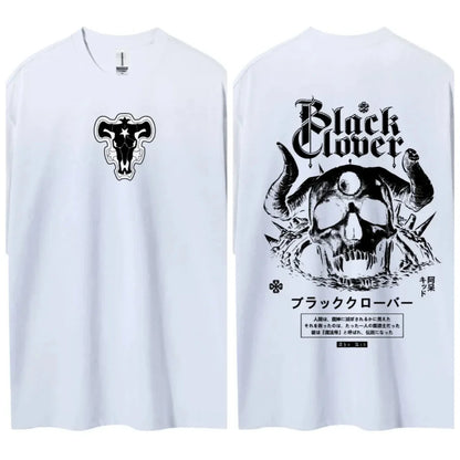 Black Clover T-shirt Men's Pure Cotton Casual  Round Neck T-shirt Short Sleeve Clothing Summer Sports Casual Short Sleeve Top