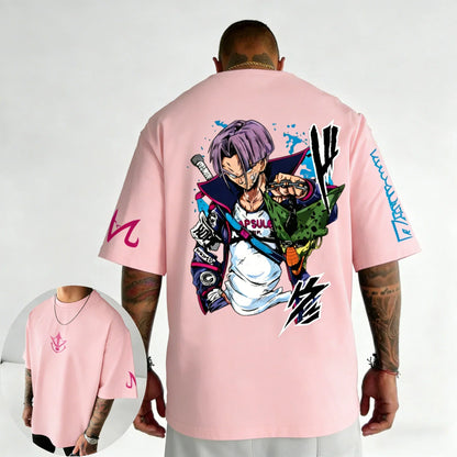 Anime Oversized Cotton T-shirt Summer New Torankusu Printed Men's and Women's Street Hip-hop Loose Casual Top