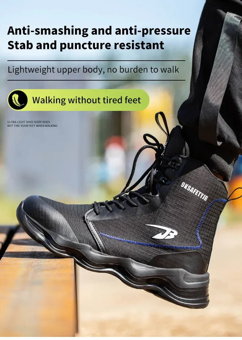 Safety Shoes Men Boots High Top Work Sneakers Steel Toe Cap Anti-smash Puncture-Proof work Boots Indestructible Shoes