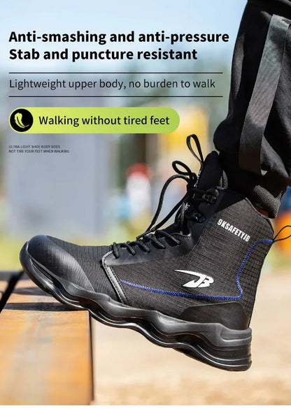 Safety Shoes Men Boots High Top Work Sneakers Steel Toe Cap Anti-smash Puncture-Proof work Boots Indestructible Shoes