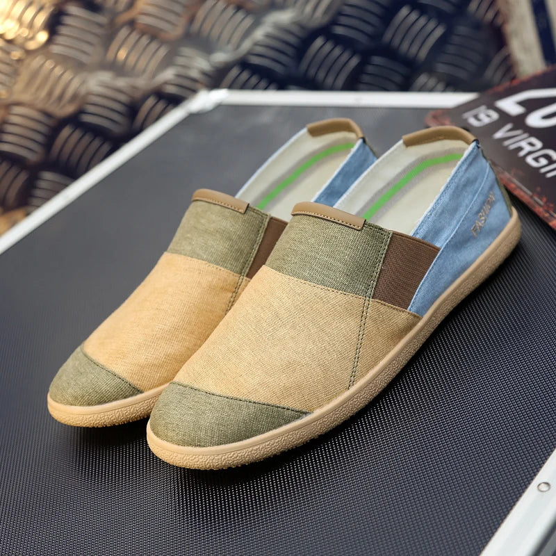 Fisherman's Shoes Fashion Flat Canvas Sneakers Slip On Men's Espadrilles Walking Casual Shoes For Men Loafers Summer
