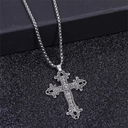 European And American Fashion Personality Retro Gothic Cross Necklace For Men And Women Street Hip-Hop Trendsetters Versatile Pe
