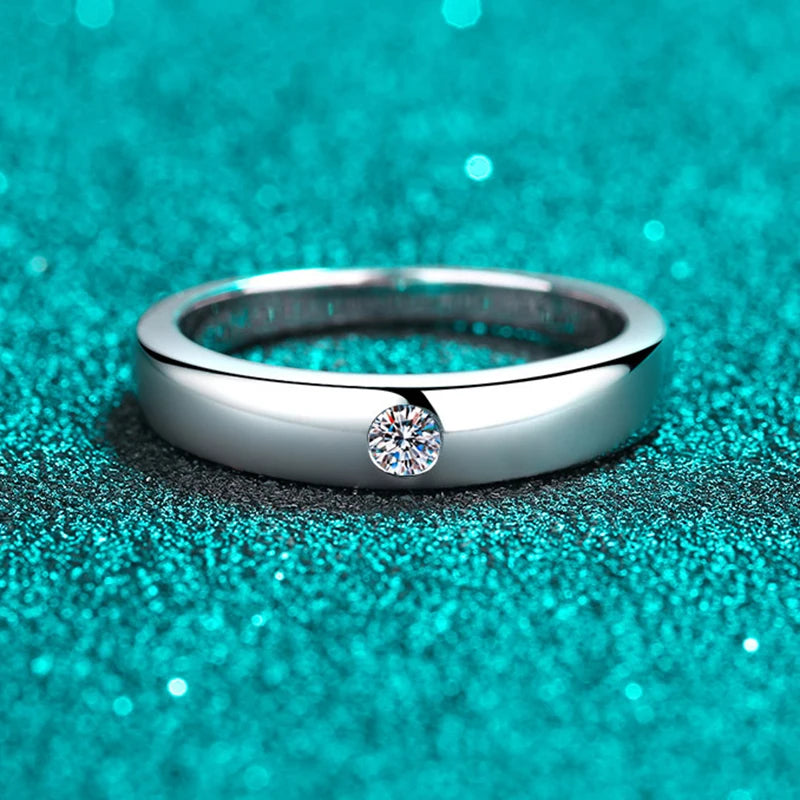 D VVS1 Moissanite Ring for Women Man Sparkling Wedding Eternity Bands Sterling Silver 925 Engagement Rings Fine Jewelry