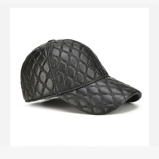 2026 Spring Genuine Sheepskin Leather 55-61CM Black Baseball Caps For Man Casual Street Gf Gorras Dad Hat