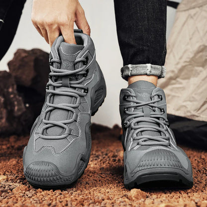 Men's winter high top shoes mid top waterproof and anti slip hiking shoes ultra light work boots tactical boots desert boots