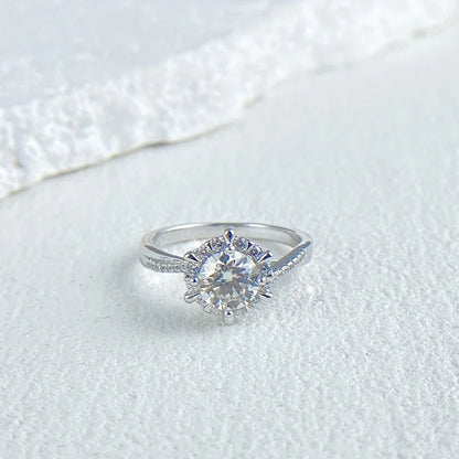 0.5/1CT Moissanite Diamond Rings Wedding Band for Women 925 Sterling Silver Plated 18k White Gold Promise Ring Certified