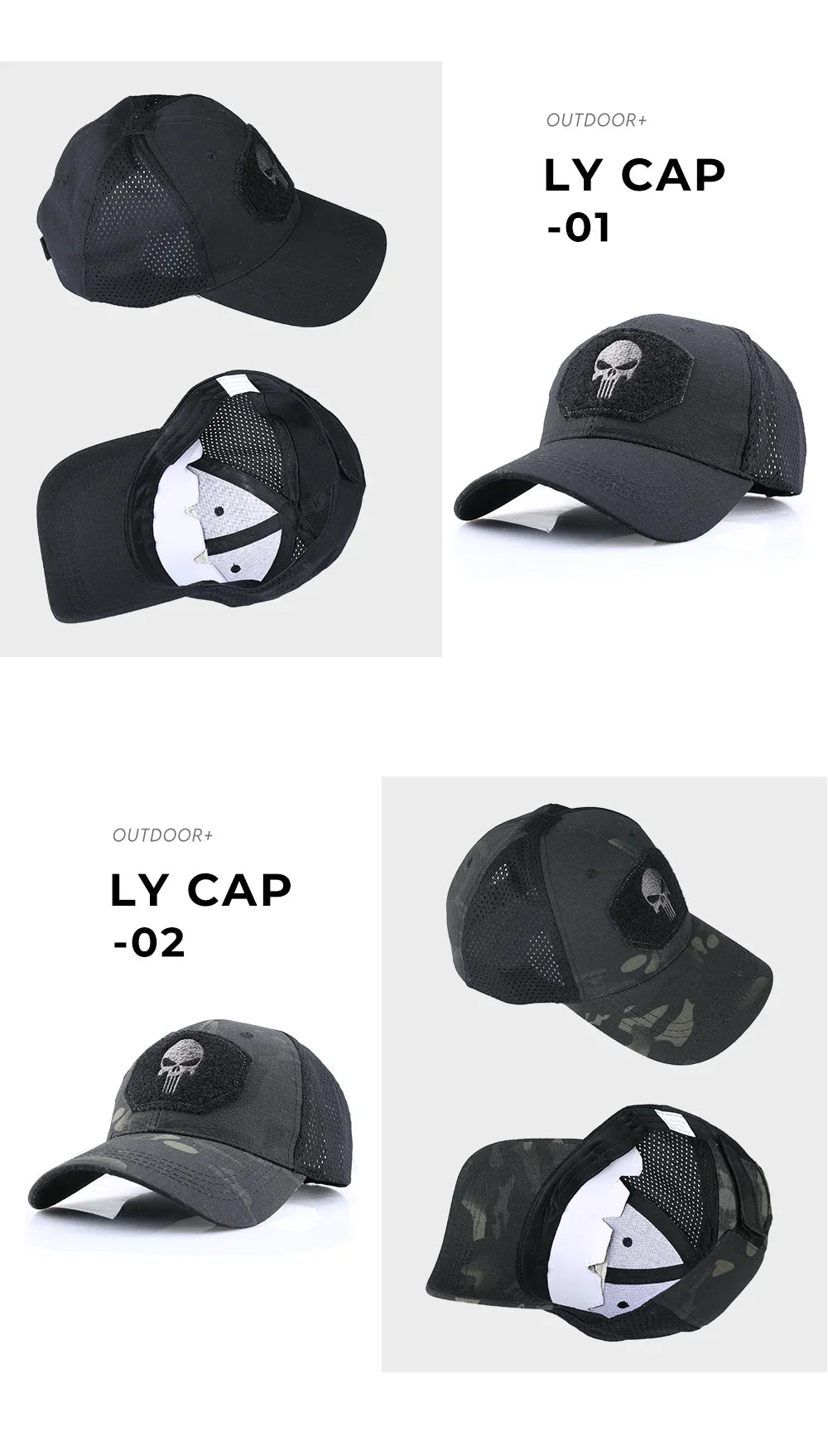 Outdoor Camouflage Adjustable Cap Mesh Tactical Skull Cap Army Airsoft Fishing