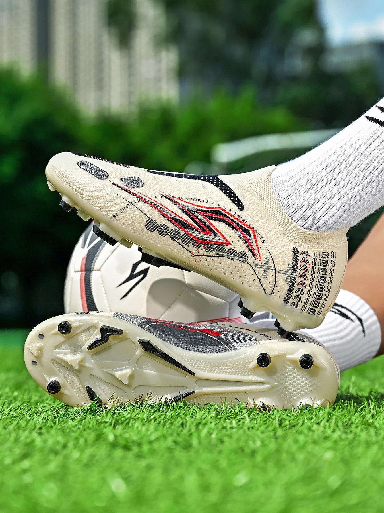 AG/FG Soccer Cleats Kids Youth Training Shoes PU Fabric Upper TPU Sole Non-Slip Wear-Resistant Firm Ground