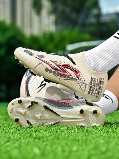 AG/FG Soccer Cleats Kids Youth Training Shoes PU Fabric Upper TPU Sole Non-Slip Wear-Resistant Firm Ground
