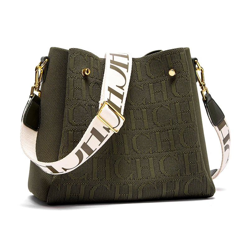 Women's Shoulder Bag New Magnetic Buckle Khaki Shoulder Bag Large Capacity