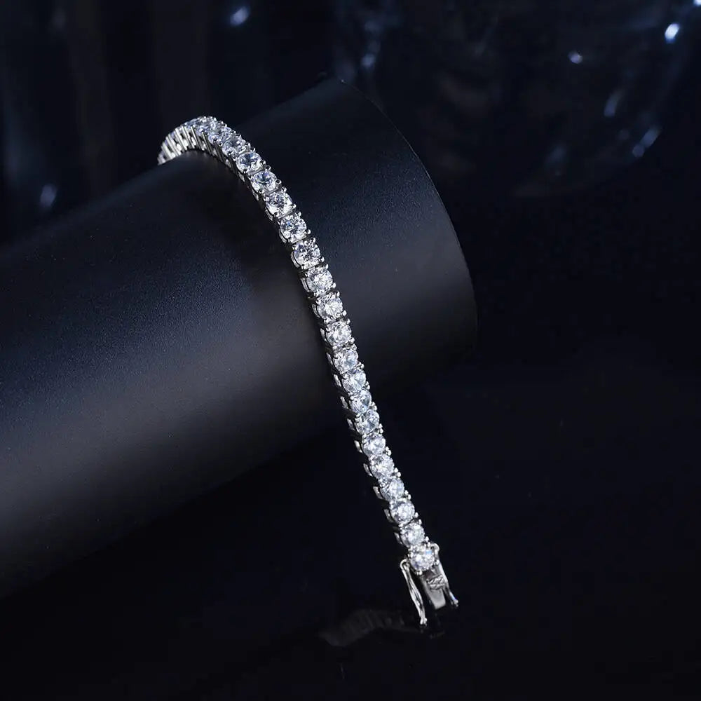 TY 3mm 4mm Moissanite Tennis Bracelet 925 Sterling Silver Full Dia Sier Plated Wedding Party Jewelry Bracelets For Women Man