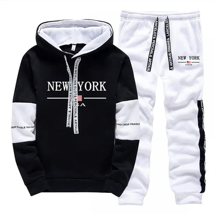 Quality Mens Tracksuit Casual Print Sweatshirts Sports Jogging Mens Clothing Autumn Winter Sportswear Single Piece Hoodie Pants
