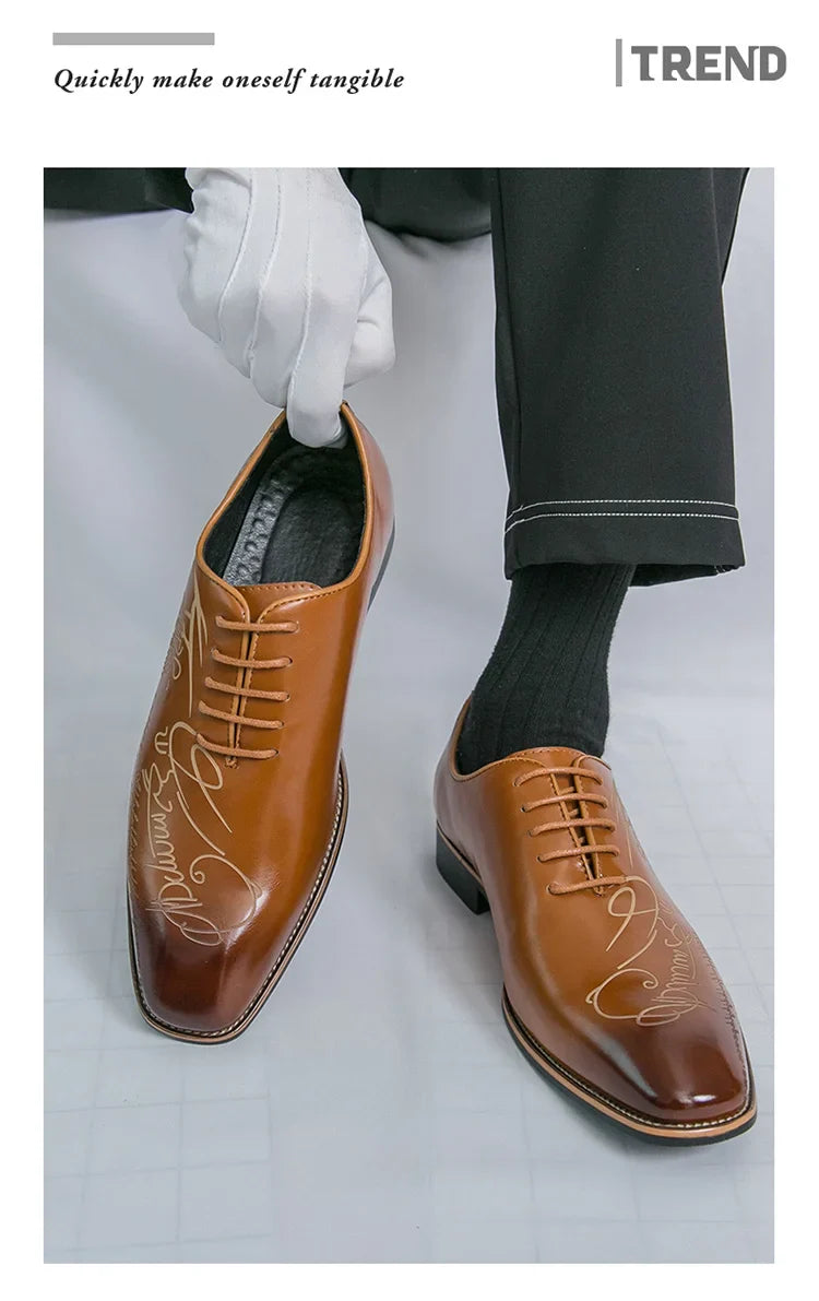 White Elegant Men Dress Shoes Leather Oxford Shoes Man Business Formal Shoes Design Social Shoes Male apatos para hombre