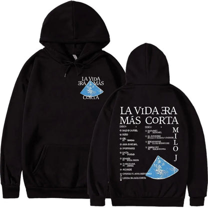 Rapper Milo J 166 Tour 2025 Album Graphic Hoodie Men Hip Hop Gothic Long Sleeve Sweatshirts Vintage Oversized Hoodies Streetwear