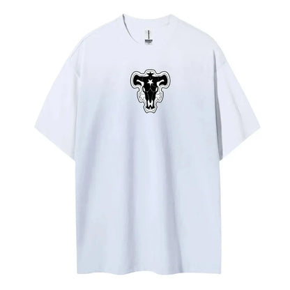 Black Clover T-shirt Men's Pure Cotton Casual  Round Neck T-shirt Short Sleeve Clothing Summer Sports Casual Short Sleeve Top