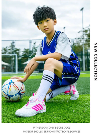 New Kids Soccer Shoes School Football Boots Boys Girls Cleats Grass Sneakers Child Outdoor Athletic Training Sports Footwear