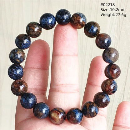 Natural Blue Pietersite Bracelet Women Men Beads Round Beads Chatoyant Cat Eye Fire Pietersite Namibia AAAAAA