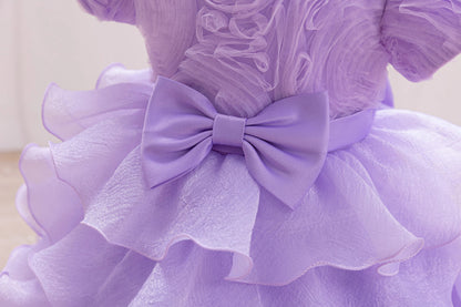 Baby Dress 2025 Spring/Summer on new three-dimensional floral soft yarn birthday party piano Performance Girl dress Elegant fluf