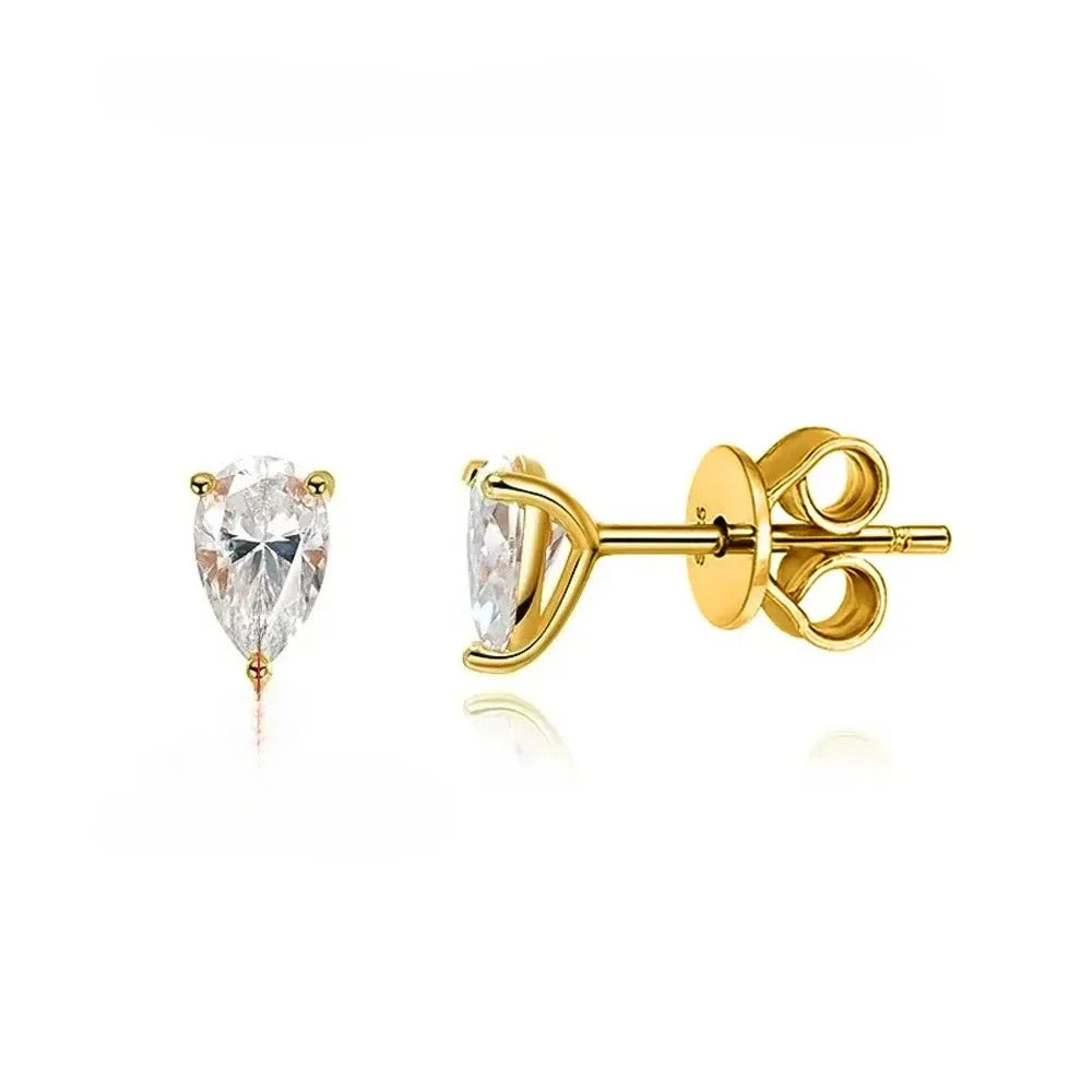 4cttw Pear Cut Moissanite Stud Earrings 925 Sterling Silver Sparkly Waterdrop Diamond Ear Jacket Earring for Women Jewelry Gift