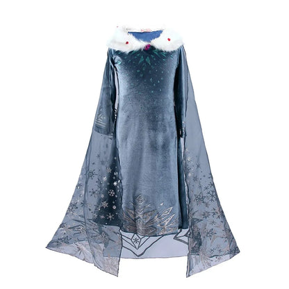 Children Snow Queen Princess Dress Winter Girl Elsa Costume Carnival Birthday Holiday Party Dress Kids New Outfit Clothes 2025