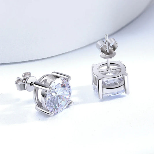 0.5-8CT 3 Colors Moissanite Stud Earrings for Women Men's Party Ear Jewelry Sterling Silver 925 Sparkling Diamond Earring