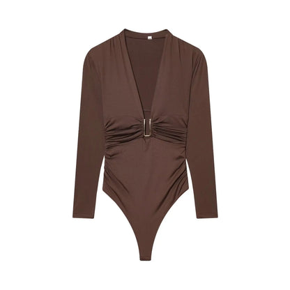 Women Bodysuit Sexy Long Sleeve Body Top Female Bodycon Bodysuit Summer Fashion Streetwear Woman Short Jumpsuit Tops