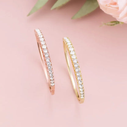 Round Cut Bangle Embellished with Premium Crystals for Women Quality Brass with 18K Rose Gold Plated Jewelry