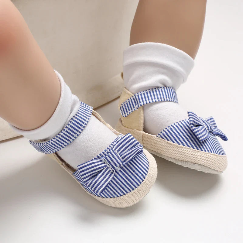 Summer Girl Baby Casual Sandals Soft Sole Comfortable Lightweight Walking Shoes Bow Canvas Baby Shoes