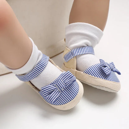 Summer Girl Baby Casual Sandals Soft Sole Comfortable Lightweight Walking Shoes Bow Canvas Baby Shoes