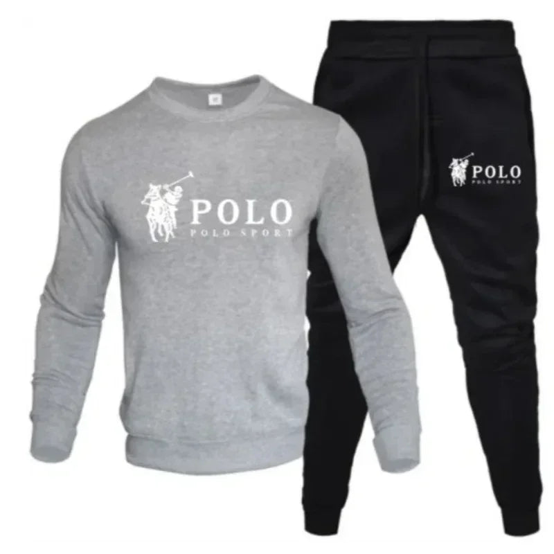Men's autumn  winter set Round-neck sweatshirt and jogging pants Fashionable outdoor fitness and leisure for autumn and winter