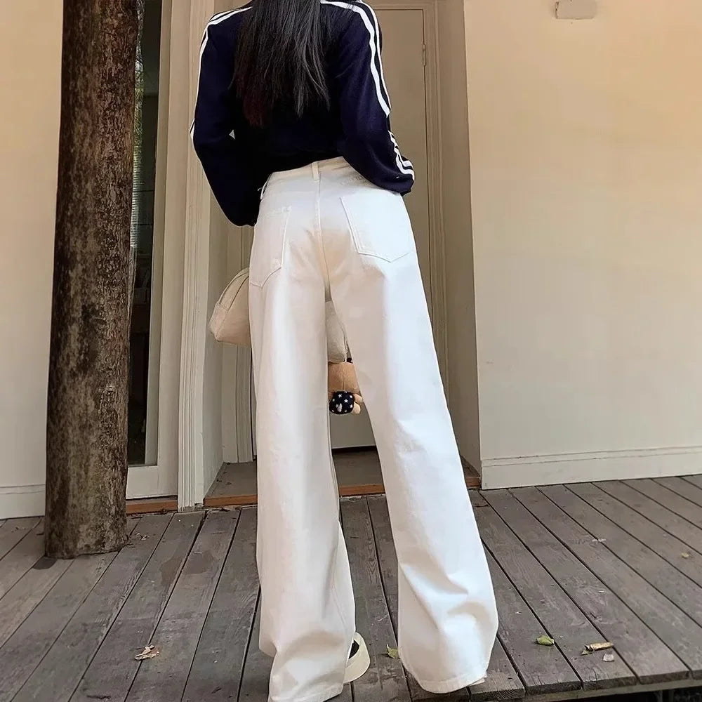 High-Waisted Slimming Straight-Leg Denim Jeans