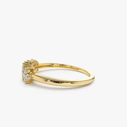 2mm Moissanite Ring With Certificate 925 Sterling Silver Cluster Flower Wedding Rings For Women 14k Gold Plated Jewelry