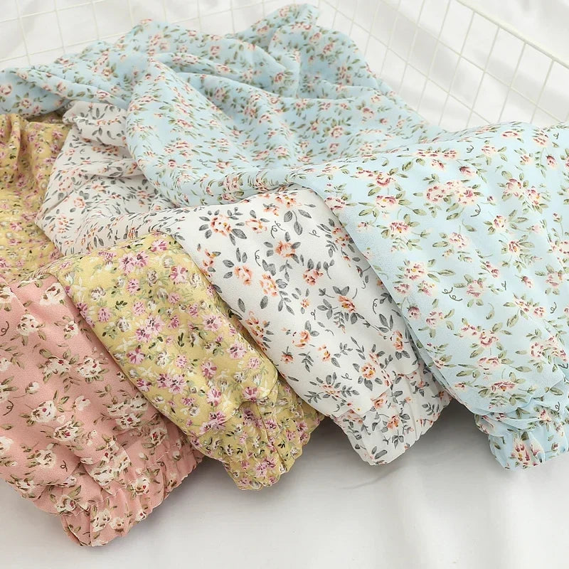 Women's Summer Skirts Vintage Floral Printed Chiffon Skirts High-waisted Elastic Waist Relaxed Mid-length Skirts Beach Skirts