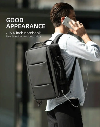 Business Backpack for Men Waterproof Anti-Theft 15.6” Laptop Backpack Casual Large Capacity Expandable Travel Bag Short Trip