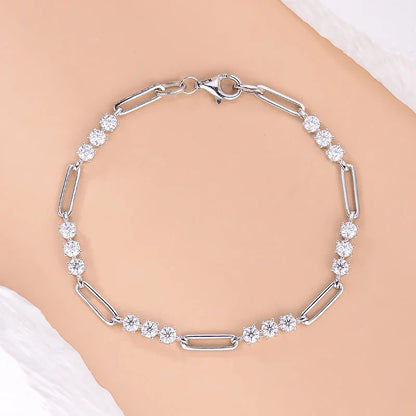 3mm D Color Round Moissanite Bracelet Summer Fashion Jewelry GRA Certified s925 Sliver Plated 18k Bracelets for Women