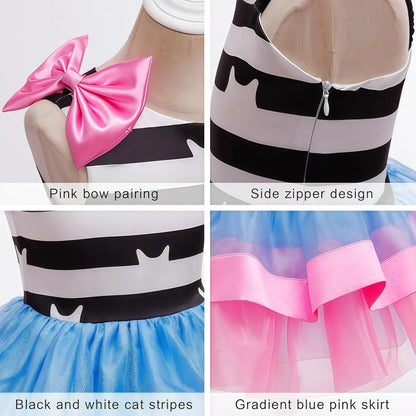 Rainbow Gabby Dollhouse Cat Costume For Girls Kids Princess Birthday Tutu Outfit For Children Birthday Party Carnival Dress Up