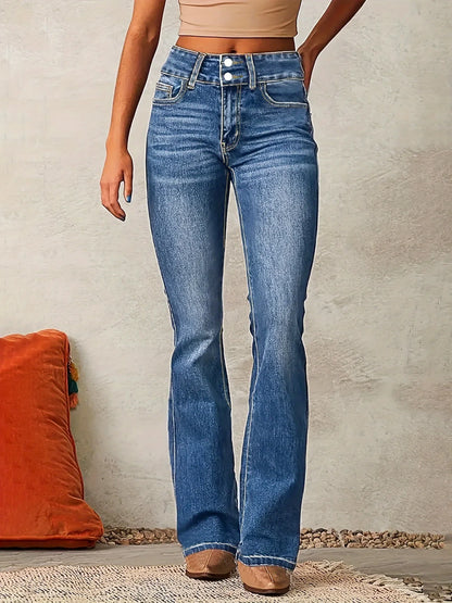 Retro Stretch Jeans Women's Spring Washed Street Micro-Large Trousers