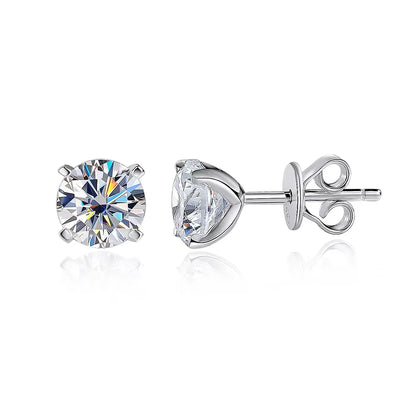 Moissanite Earring 0.2-2ct D VVS1 GRA Certified Lab Diamond 4 Claw s925 Sterling Silver Stud Earrings for Women Man