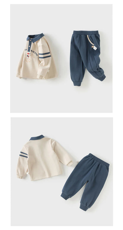 Children Autumn Spring Polo T-shirt Trousers Suits Boys Pullover+Pant 2Pcs Sets Costume Tracksuits Clothes DB3253484